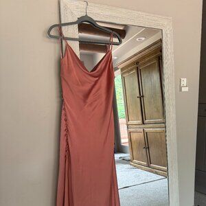 Midi cowl neck pink slip dress BNWT